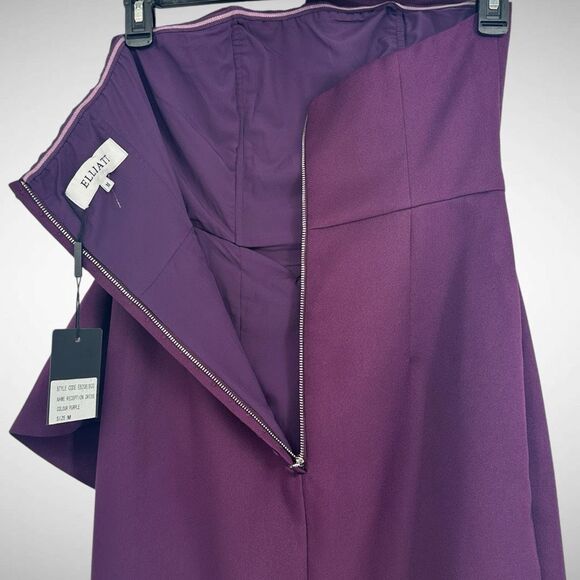 Elliatt Reception Cascade Ruffle Strapless Cocktail Dress Size Medium‎ 6 Purple - Picture 7 of 10